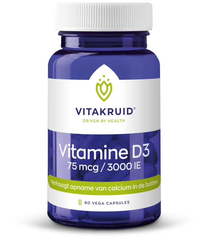 Vitamine D3 75 mcg / 3000 IE ( Hoge dosering ) - Care 2 Live